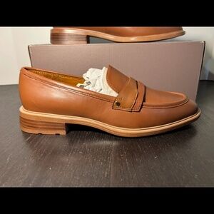 Franco Sarto Edith2 Leather Penny Loafers Shoes Tobacco Brown Womans 9M